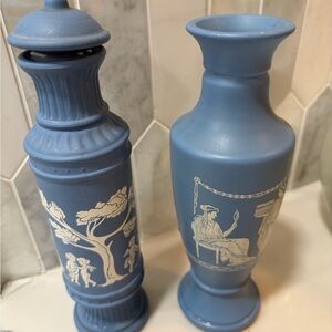 Classic Blue Porcelain Vases with Artistic Design